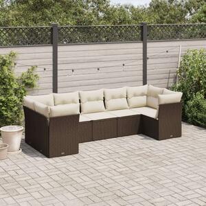 VidaXL Polyrattan Kerti Ülőgarnitúra - 7 részes - Barna