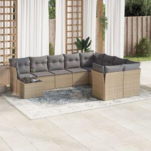 VidaXL Polyrattan Kerti Ülőgarnitúra - 10 részes - Bézs