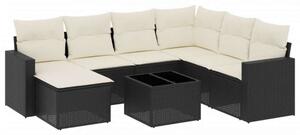 VidaXL Polyrattan Kerti Ülőgarnitúra - 8 részes - Fekete