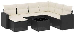 VidaXL Polyrattan Kerti Ülőgarnitúra - 8 részes - Fekete