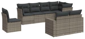 VidaXL Polyrattan Kerti Ülőgarnitúra - 8 részes - Szürke