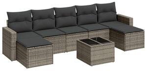 VidaXL Polyrattan Kerti Ülőgarnitúra - 8 részes - Szürke