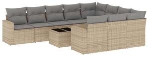 VidaXL Polyrattan Kerti Ülőgarnitúra - 11 részes - Bézs