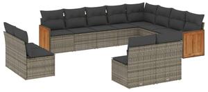 VidaXL Polyrattan Kerti Ülőgarnitúra - 12 részes - Szürke
