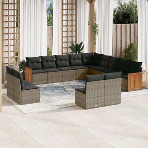VidaXL Polyrattan Kerti Ülőgarnitúra - 13 részes - Szürke