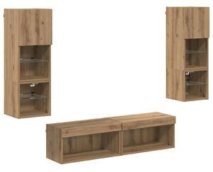VidaXL ` LED -es lámpákkal 6 pcs Artisan tölgy Faanyag