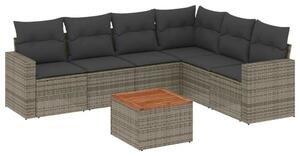 VidaXL Polyrattan Kerti Ülőgarnitúra - 7 részes - Szürke