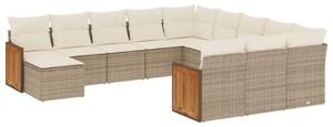 VidaXL Polyrattan Kerti Ülőgarnitúra - Bézs - 12 részes