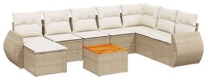 VidaXL Polyrattan Kerti Ülőgarnitúra - 9 részes - Bézs