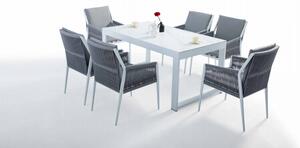 Luna kültéri alumínium kötél kültéri étkező asztal, székkel