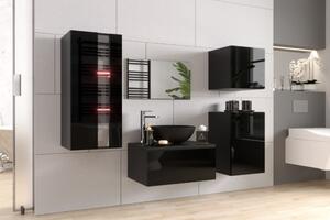 Venezia Alius A35 fürdőszobabútor szett + mosdókagyló + szifon (magasfényű fekete)