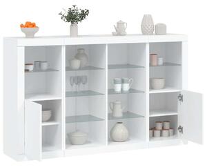 VidaXL Fehér LED-es Tálalószekrény - 163cm