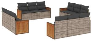 VidaXL Polyrattan Kerti Ülőgarnitúra - 12 részes - Szürke