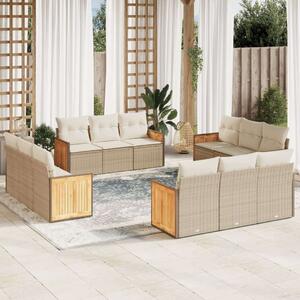 VidaXL Polyrattan Kerti Ülőgarnitúra - 12 részes - Bézs