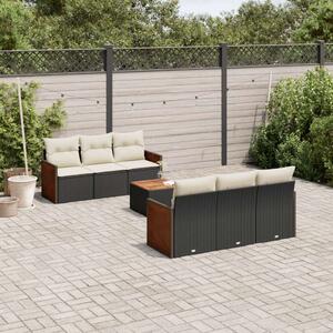 VidaXL Polyrattan Kerti Ülőgarnitúra - 7 részes - Fekete
