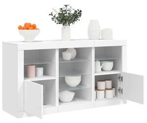 VidaXL LED Tálalószekrény - Fehér - 123x37x67 cm