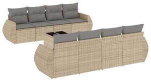 VidaXL Polyrattan Kerti Ülőgarnitúra - 9 részes - Bézs