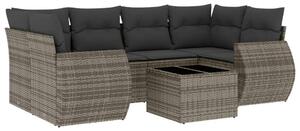 Polyrattan Kerti Ülőgarnitúra - 7 részes - Szürke