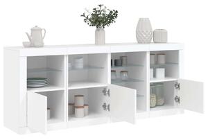 VidaXL LED-es Tálalószekrény - Fehér - 164cm