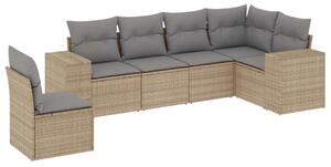 VidaXL Polyrattan Kerti Ülőgarnitúra - 6 részes - Bézs