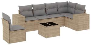 VidaXL Polyrattan Kerti Ülőgarnitúra - 7 részes - Bézs