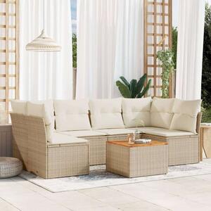 VidaXL Polyrattan Kerti Ülőgarnitúra - 7 részes - Bézs