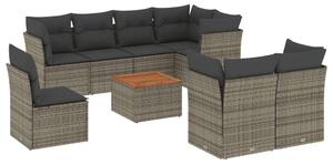 VidaXL Polyrattan Kerti Ülőgarnitúra - 9 részes