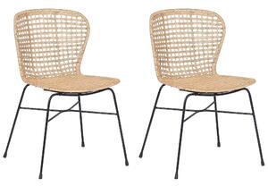Étkezőszék kétdarabos szettben ELFROS Rattan Természetes