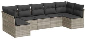 VidaXL Polyrattan Kerti Ülőgarnitúra - 7 részes, Világosszürke