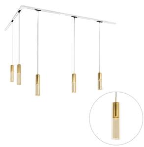 Modern sínrendszer 5 arany függőlámpa foglalattal, 1 fázisú - Iconic Lloyd