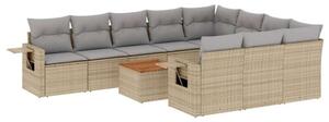VidaXL Polyrattan Kerti Ülőgarnitúra - 11 részes - Bézs