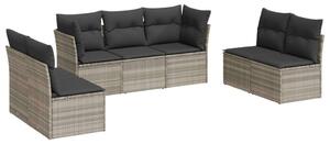 VidaXL Polyrattan Kerti Ülőgarnitúra - 7 részes, Világosszürke