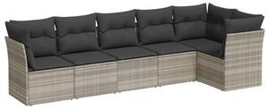 VidaXL Polyrattan Kerti Ülőgarnitúra - 6 részes - Világosszürke