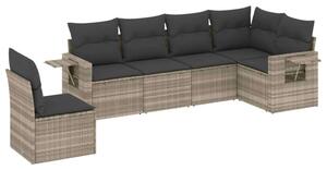 VidaXL Polyrattan Kerti Ülőgarnitúra - 6 részes - Világosszürke