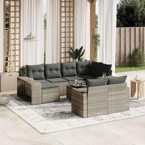 VidaXL Polyrattan Kerti Ülőgarnitúra - 11 részes, Világosszürke