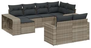 VidaXL Polyrattan Kerti Ülőgarnitúra - 10 részes, Világosszürke