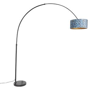 Ívlámpa fekete bársony árnyalatú pillangós kivitel arannyal 50 cm - XXL