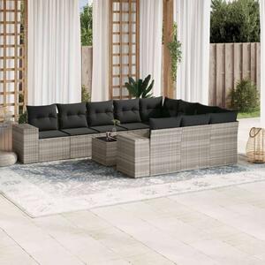 VidaXL Polyrattan Kerti Ülőgarnitúra - 11 részes - Világosszürke