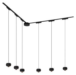 Modern sínrendszer 6 fekete függőlámpa foglalattal, 1 fázisú - Magnetic Lance