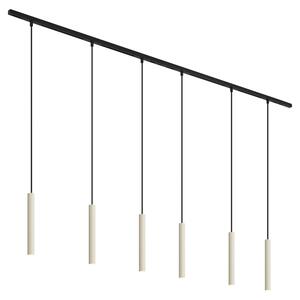Modern sínrendszer 6 függőlámpa beépítéssel bézs és fekete színben 1 fázisú - Slimline Keno