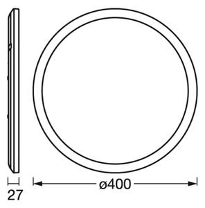 OSRAM LED mennyezeti lámpa ORBIS ULTRA SLIM, fehér, Ø 40 cm, dimmelhető, dimmelhető, Fehér / opál, Nappali / Étkező, Műanyag, Modern