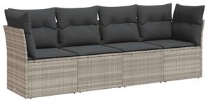VidaXL Polyrattan Kerti Ülőgarnitúra - 4 részes - Világosszürke