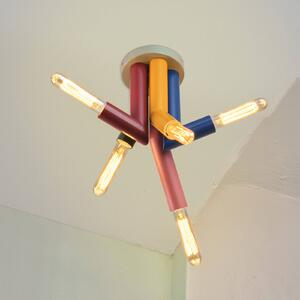 OSRAM Decor Straw mennyezeti világítás, 5 izzós, acél, színes, E27, dimmelhető, Többszínű, Nappali / Étkező, fém, Modern