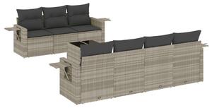 VidaXL Polyrattan Kerti Ülőgarnitúra - 8 részes, Világosszürke