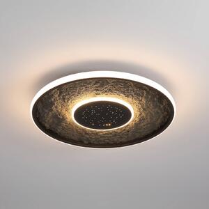 Searchlight LED mennyezeti lámpa Lumadisc, csillaghatás, fekete, Ø 41 cm, dimmelhető, Fekete, Nappali / Étkező, fém, Modern