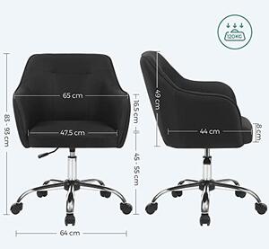 Irodai szék Songmics, fekete, 65x69x(83-93) cm
