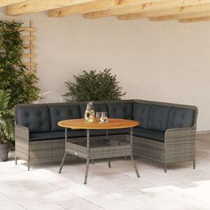VidaXL Polyrattan Kerti Kanapé Szett - L-alakú - Szürke