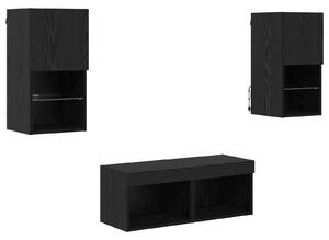 VidaXL TV Fali Szekrények 4 pcs Fekete tölgy 30,5 x 30 x 60 cm Faanyag