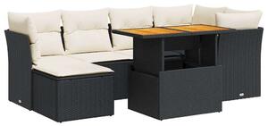 VidaXL Polyrattan Kerti Ülőgarnitúra - 7 részes - Fekete