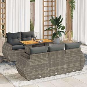 VidaXL Polyrattan Kerti Ülőgarnitúra - 6 részes - Szürke
